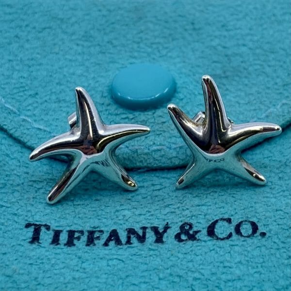 tiffany starfish earrings silver